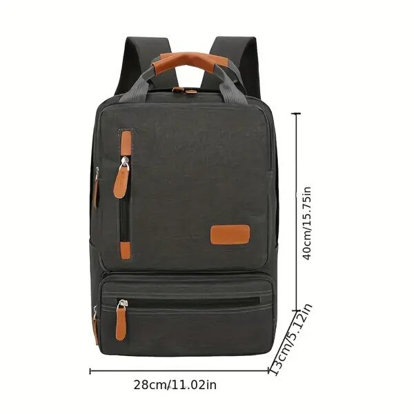 Rucsac laptop, set 3 piese, capacitate mare, impermeabil, poliester, bumbac, negru