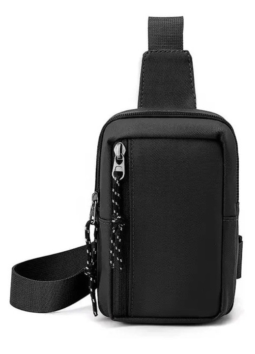 Unisex mini sling táska, kicsi, vízálló, hétköznapi, fekete