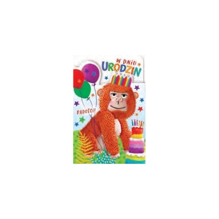 Felicitare AbCard Urodziny colorata cu cifre si urari interior