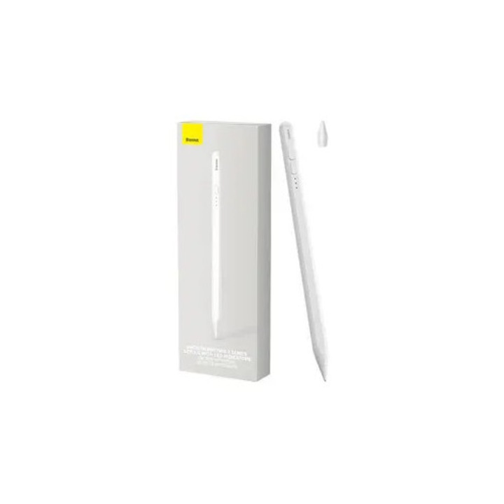 Fehér toll LED-es jelzőfénnyel, sima írás