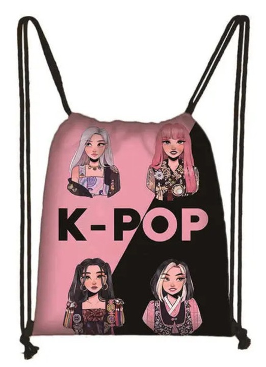 Kpop Huntresses gyermek húzózsinóros táska, többszínű, 23cm