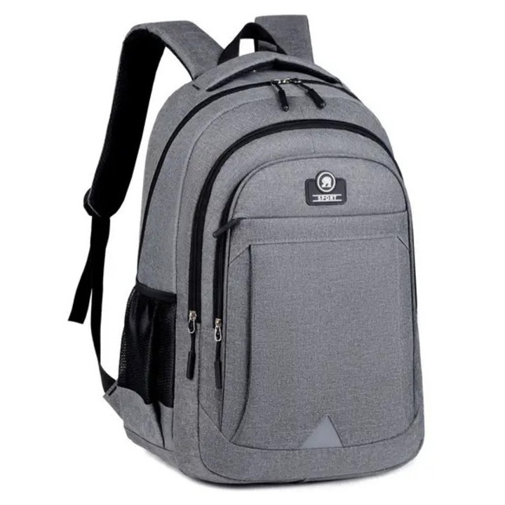 Rucsac laptop antifurt cu port USB, negru, 17 inch, compartimente multiple, curea bagaj