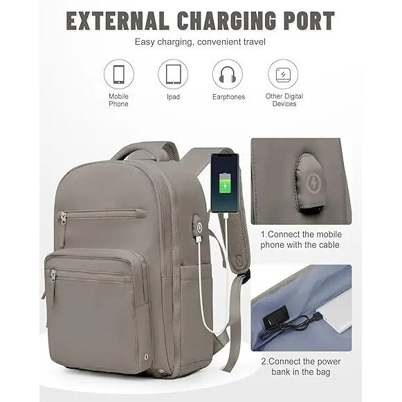 Rucsac laptop 14 inch, USB, impermeabil, 31x16x43cm, unisex