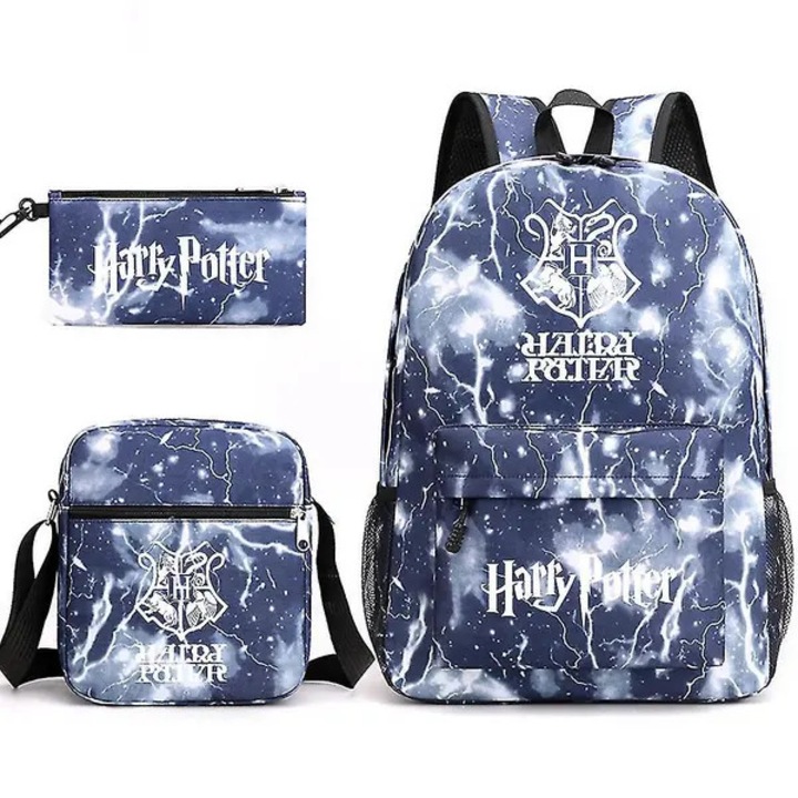Set 3 ghiozdane si genti scolare, imprimeu Harry Potter, multicolor, 21cm