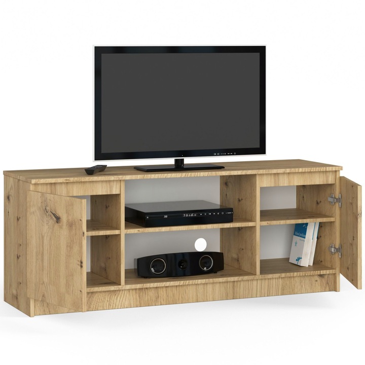 Akord K140 TV szekrény, 2 ajtós, 1 polcos, artisan tölgy, 140x55x40 cm