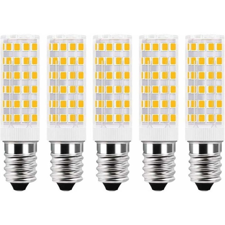 Bec LED E14 9W 6000K hideg fehér 16x65mm 5 db-os szett