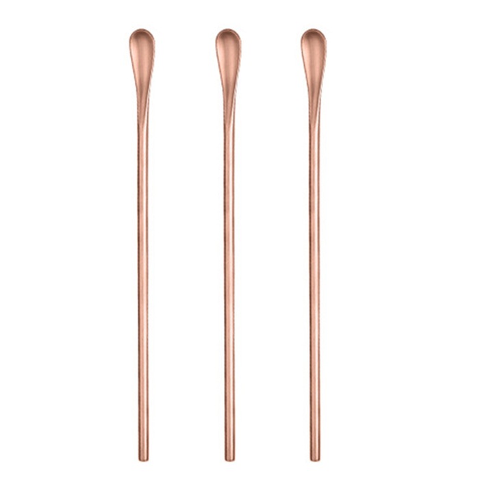 Betisoare de amestecat cafea cu maner lung din otel inoxidabil 304, 3 lingurite pentru cocktailuri, lingurite pentru amestecat bauturi de 8, 7 inch