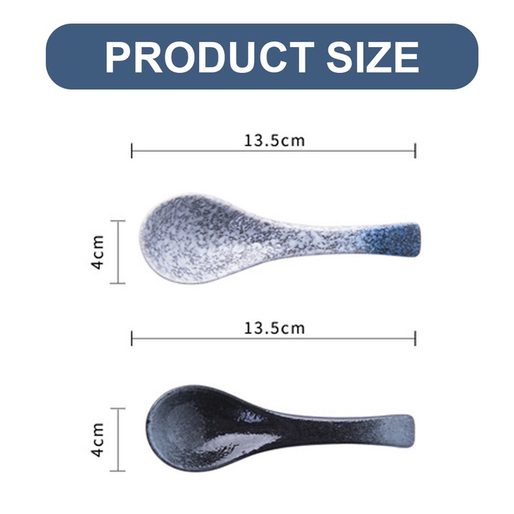 Set 2 linguri ceramice pentru supa, alb, 20x5cm