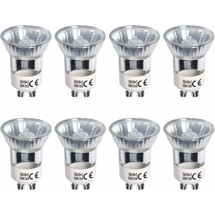 8 db GU10 halogén izzó készlet 35W 2800K meleg fehér 220V
