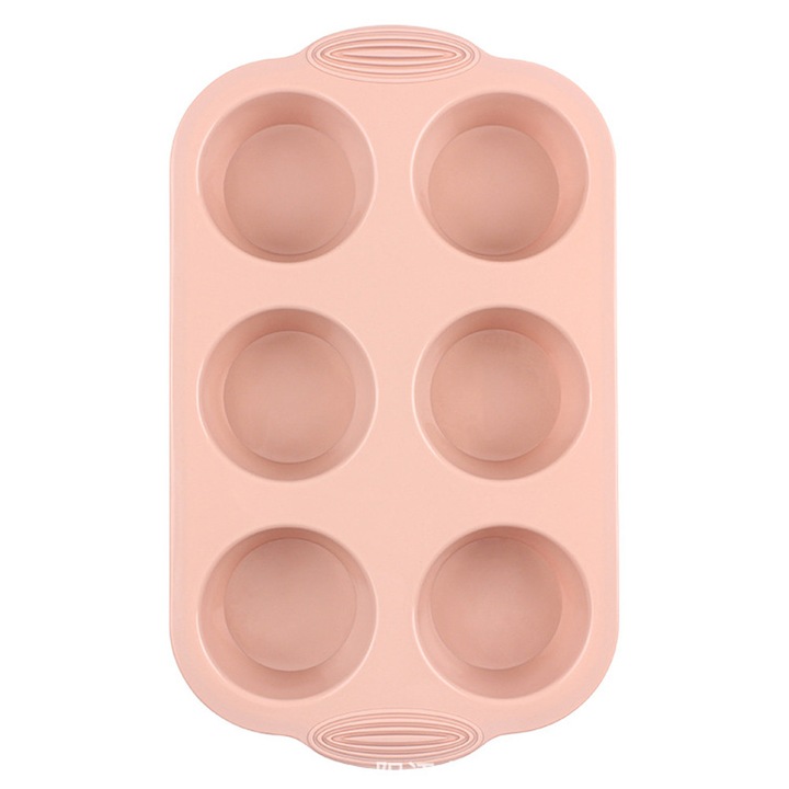 Szilikon sütőforma 6 muffinhoz, tapadásmentes, BPA-mentes, fekete