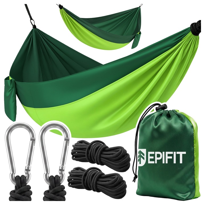 Epifit CALM275 zöld turisztikai függőágy 275x150cm komplett szett