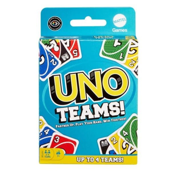 Mattel Uno Teams társasjáték, kooperatív, csapatok, többszínű