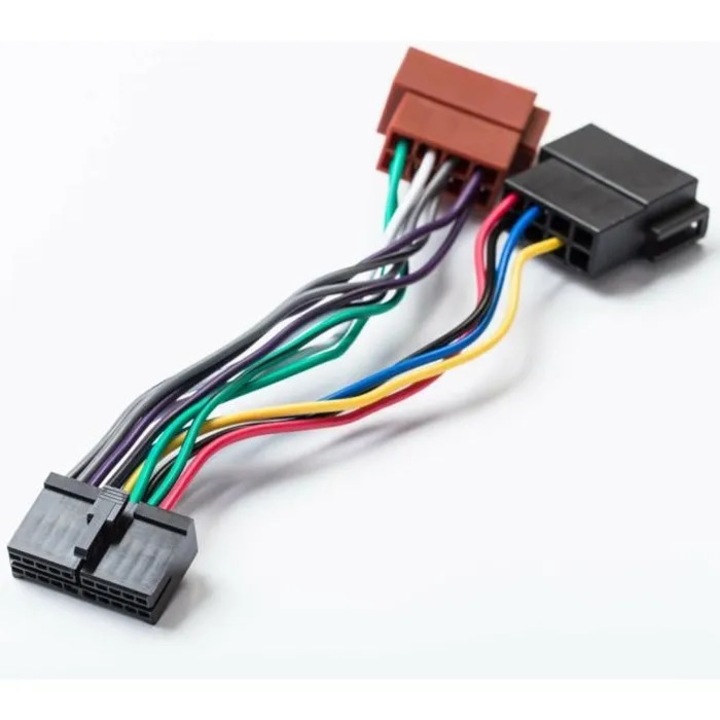 Autórádió ISO 20 tűs adapter univerzális DIN csatlakozóval, fekete