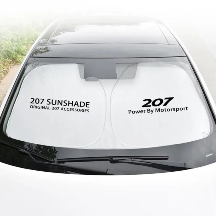 Autó napellenző 140x80cm Peugeot 207-hez, ülésrendező, fekete