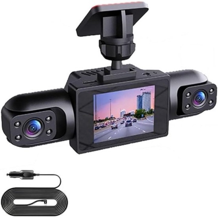 Autós kamera DVR 4 kamera 4K UHD 170° széles látószög 3.16 hüvelykes IPS kijelző
