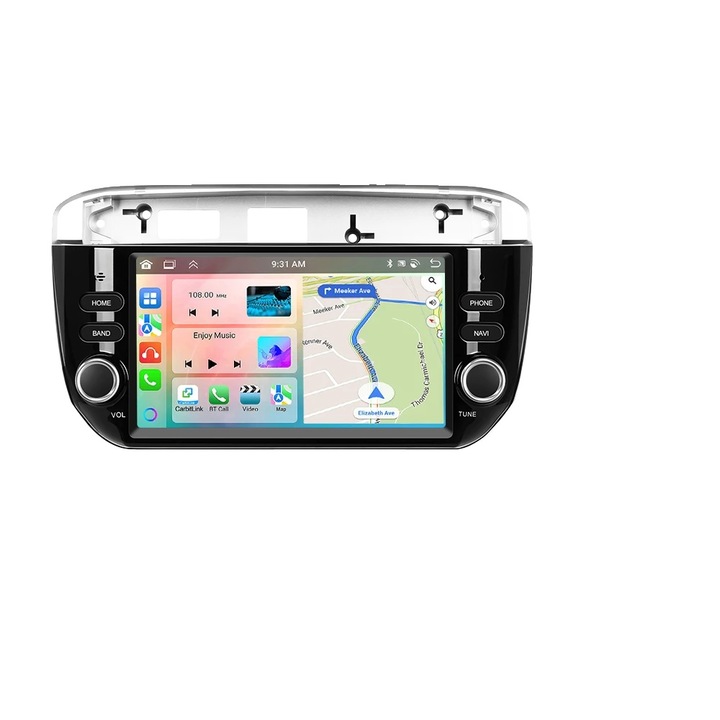 Autórádió, 7 hüvelykes érintőképernyő, 6GB RAM 128GB, fekete, 6x4.5W, GPS, mikrofon, beépített kamera