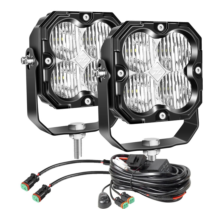 2 db LED Projektor Készlet 4IN, Alumínium, Víz- és Porálló, 12V-24V, IP67