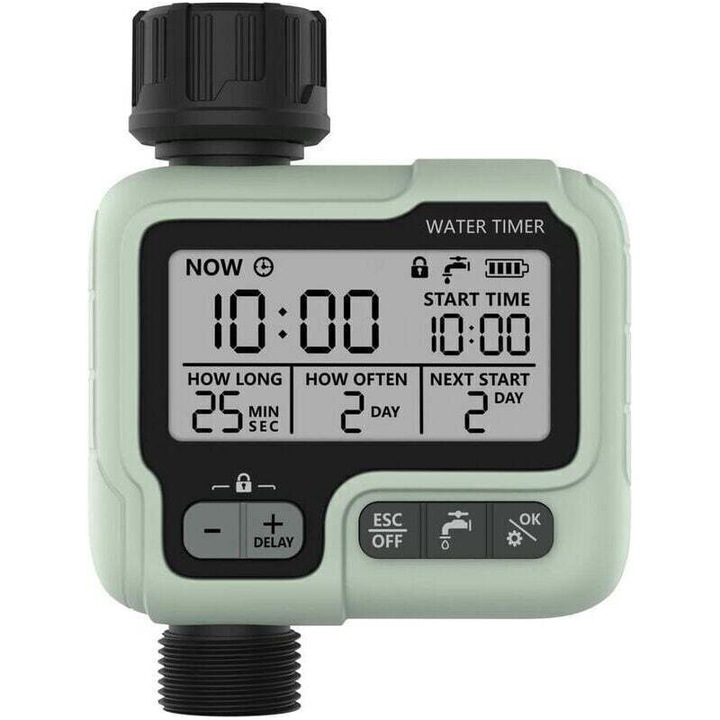 Програматор за автоматично и ръчно напояване, LCD екран, водоустойчив IPX5, компактни размери