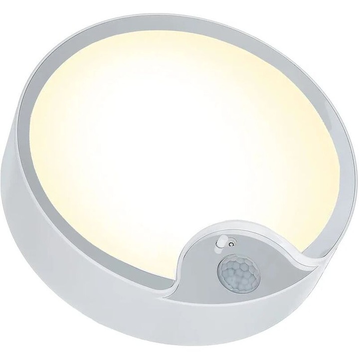 LED плафонна лампа със сензор за движение, 300lm, топло жълто, 19x19x6.5cm