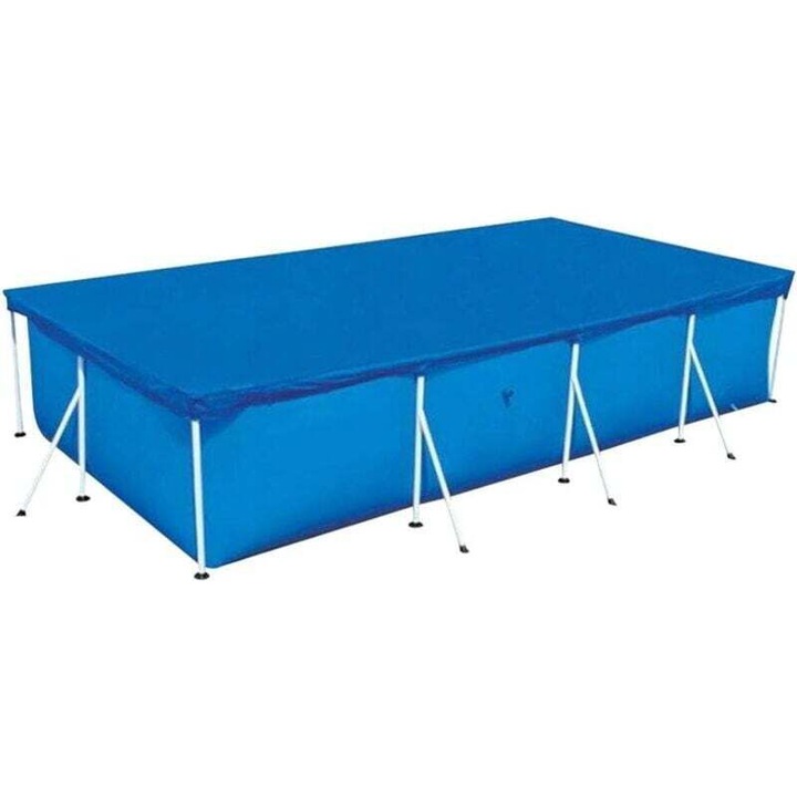 Takaró téglalap alakú medencéhez 400x210cm kék UV-álló vízálló
