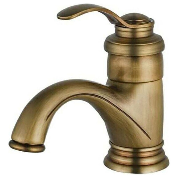Ретро смесител за мивка, матиран месинг, керамика, 3/8", 30% икономия на вода