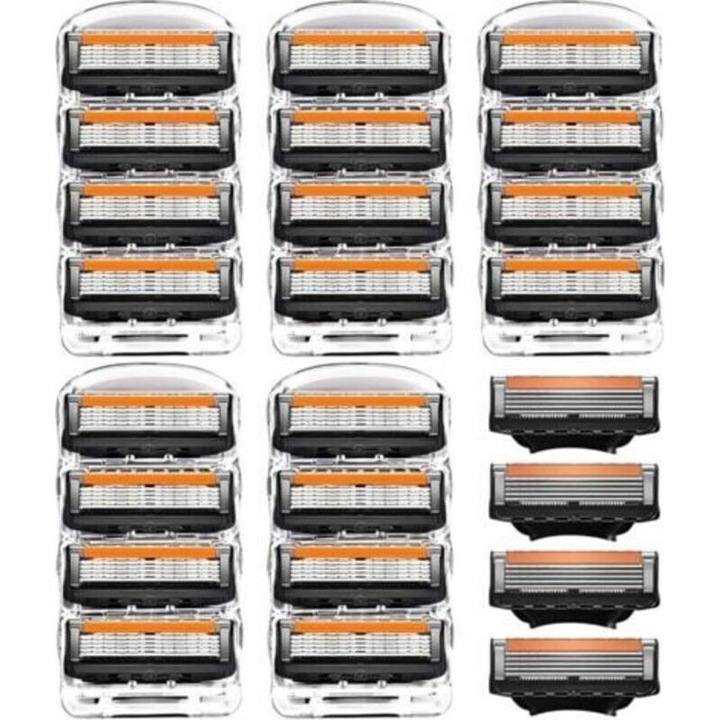 Set 24 lame de schimb pentru aparat de ras Fusion 5 ProGlide, 5 lame