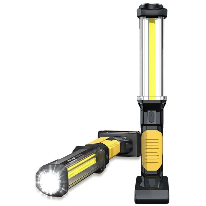 Hordozható LED munkalámpa, 1500 lm, sárga, 35x8.9x5cm