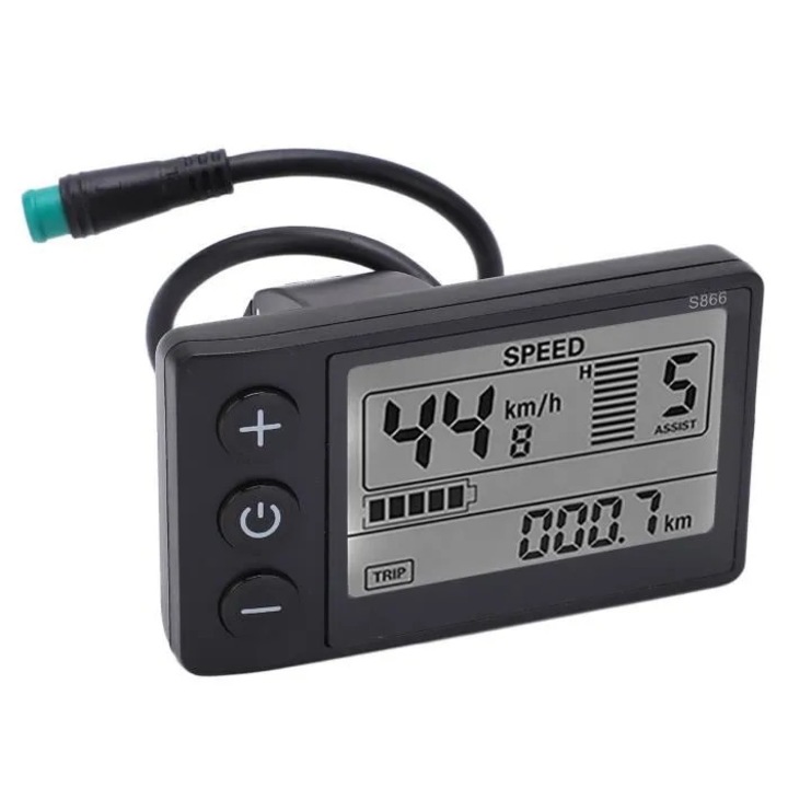 Háttérvilágítású LCD kijelző elektromos kerékpárhoz, kompatibilis 24V 36V 48V