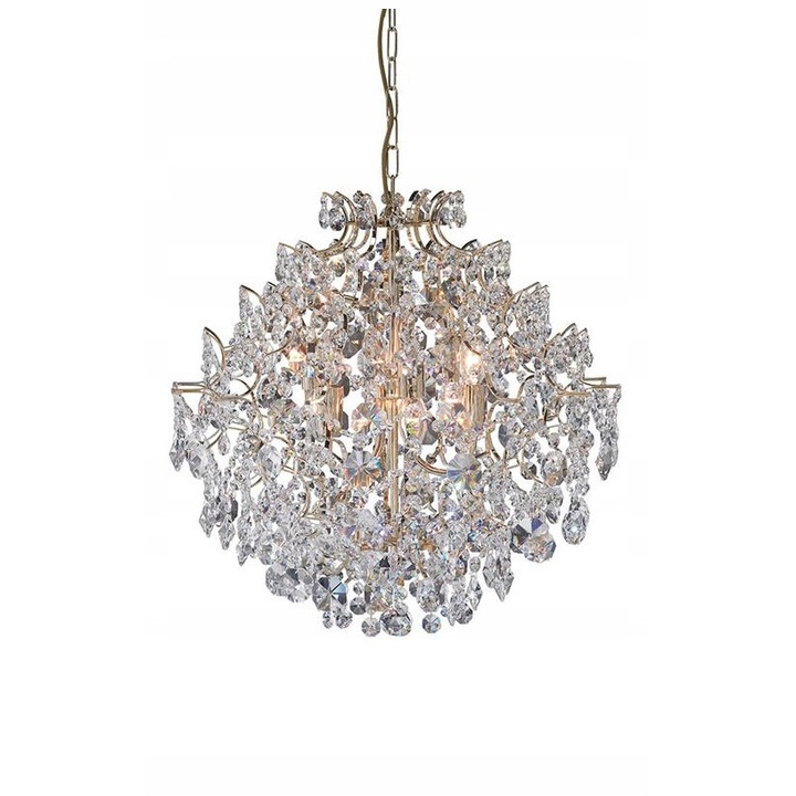 Lampa suspendata Markslöjd ROSENDAL, 6 becuri E14, Cristal & Crom