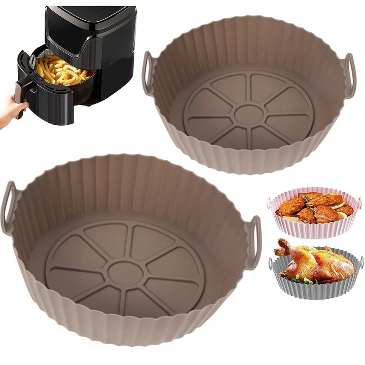 Forma Silicon AerFryer, 2 Bucati, 17/20cm, Rezistenta Caldura