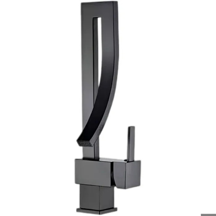 Baterie lavoar monobloc din alama neagra moderna