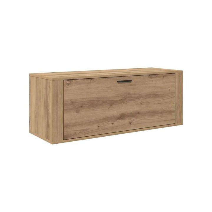 Függesztett cipősszekrény, 100x35x38cm, tölgy, 2 polc, fehér
