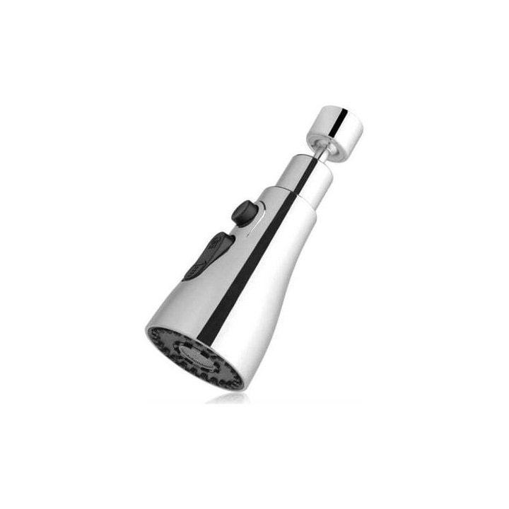Aerator robinet bucatarie rotativ 360°, 3 moduri pulverizare, crom, universal, 22x24mm