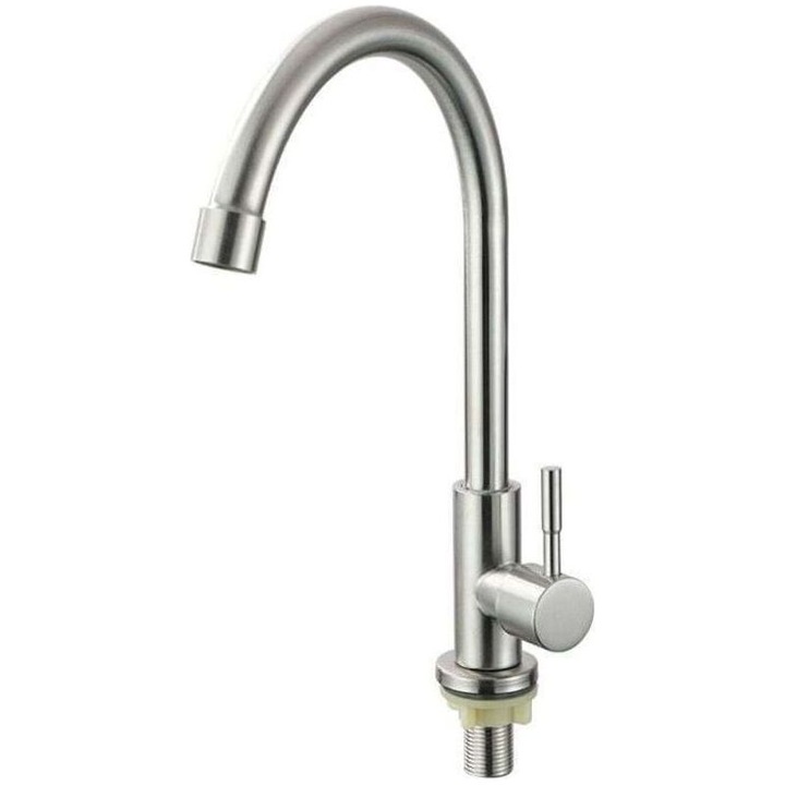 Baterie bucatarie inox 304, robinet rotativ 360°, filtru cupru, 20mm