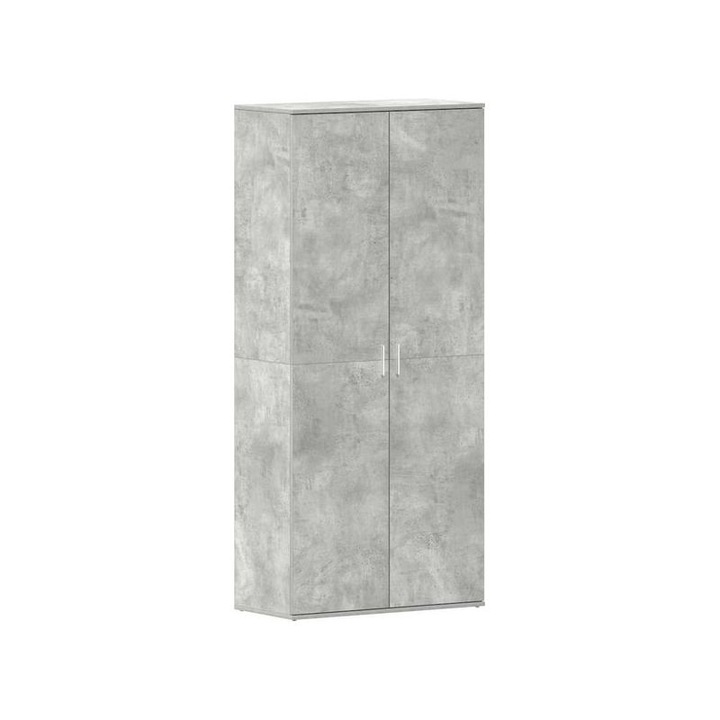 Cipősszekrény, 5 polcos, cement szürke, 80x39x178cm