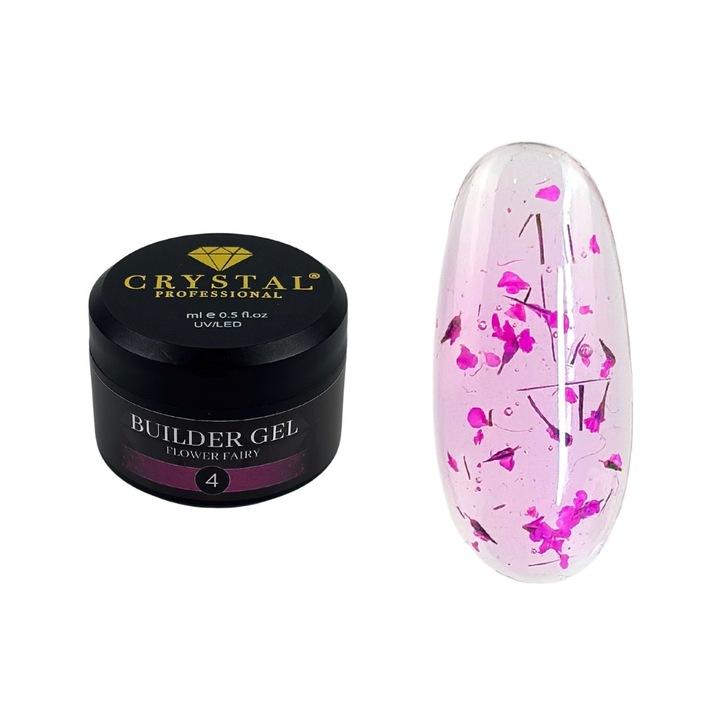 Oja semipermanenta Crystal Professional Builder Gel Flower Fairy 50ml multicolor