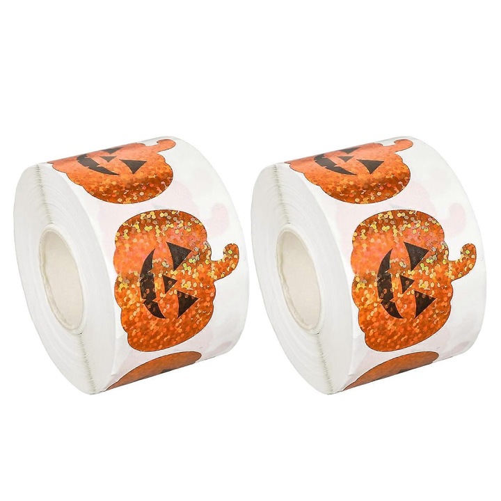 Set 2 role stickere Halloween holografice, rezistente la apa, 16m