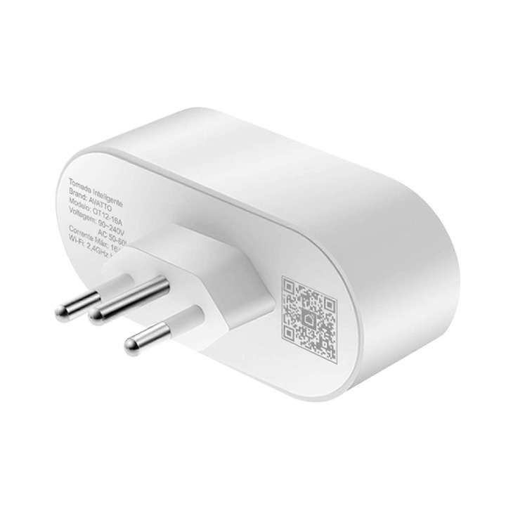 Интелигентен WiFi контакт 16A 20A, многофункционален контрол, бял, 8x7x5см