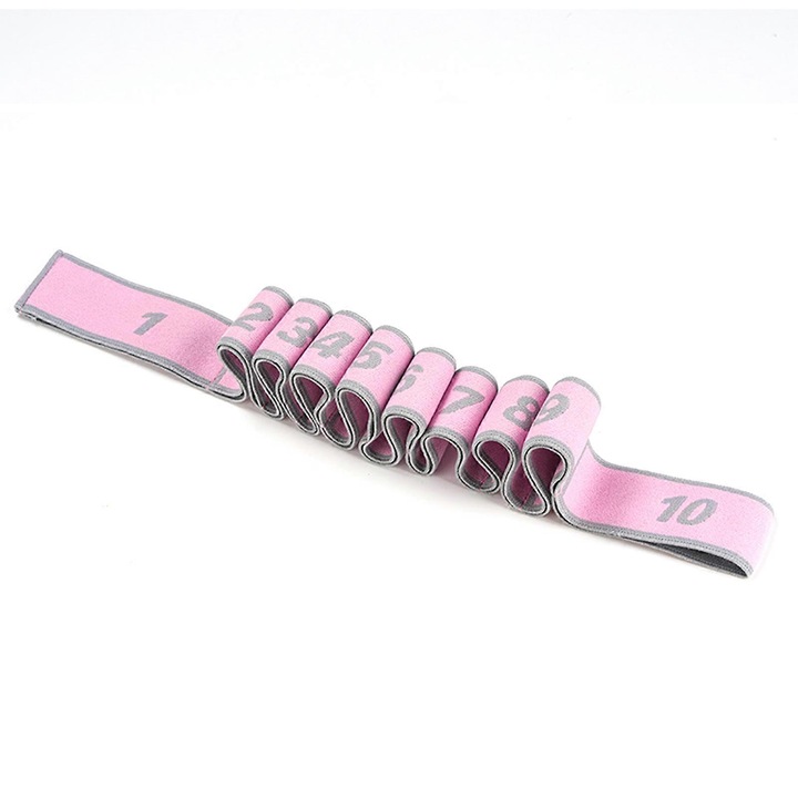 Banda elastica fitness pentru yoga, 10-12 segmente, elastica, portabila