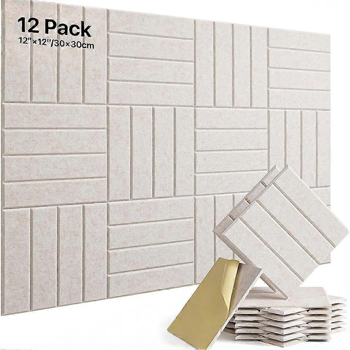 12 db öntapadós filc panel készlet, világos tevebarna, 30x30x0.9cm, jegyzetekhez és rendszerezéshez