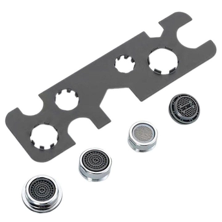 Cheie pentru robinet, multifunctionala, otel inoxidabil, compacta, 7.4x4.9cm