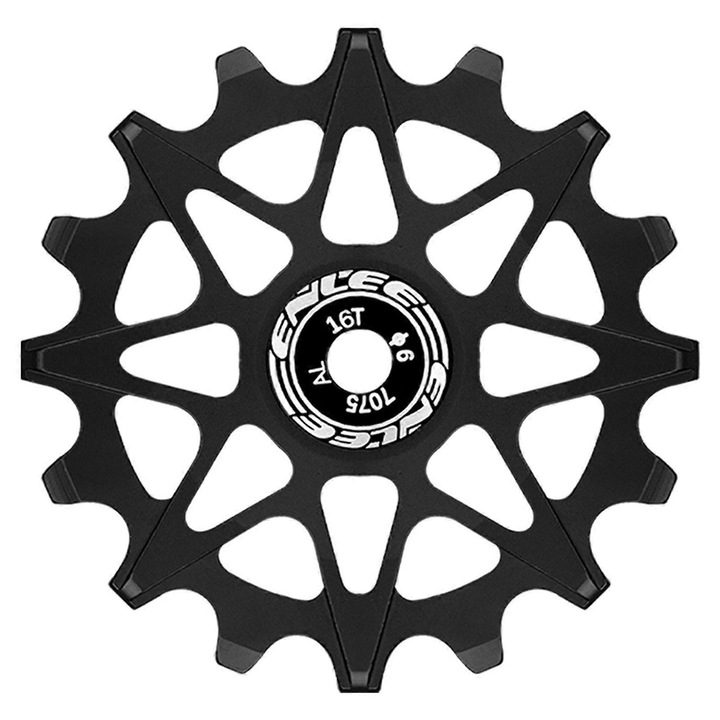 Roti ghidaj schimbator bicicleta 16T aluminiu ceramic negru 67x8mm set 2 bucati