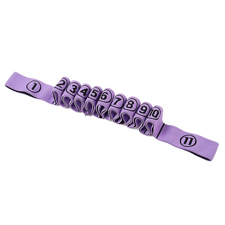Banda elastica fitness pentru yoga, 10-12 segmente, elastica, neagra