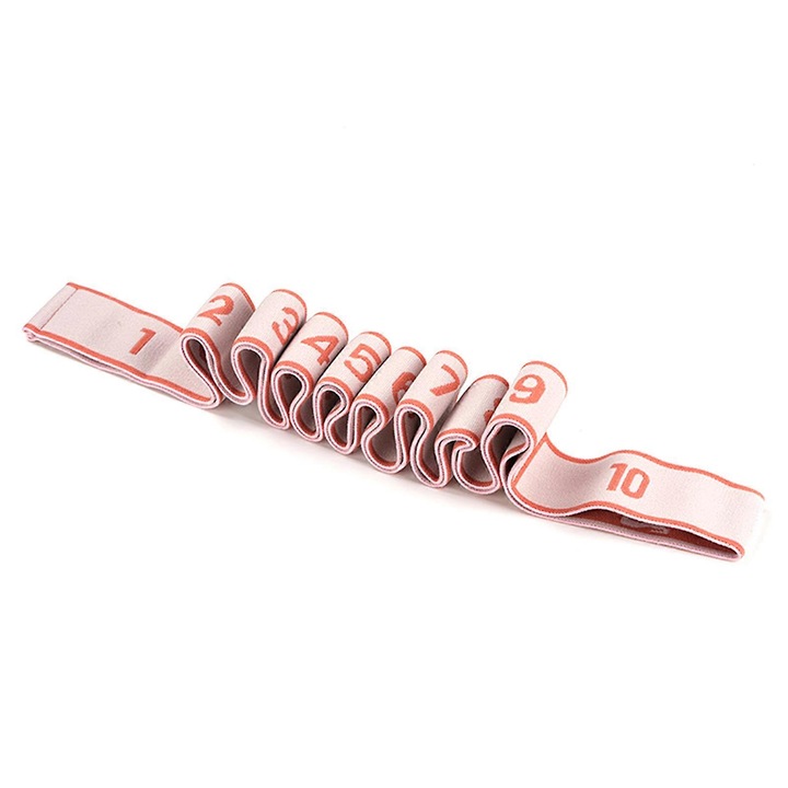 Banda elastica fitness pentru yoga, 10-12 segmente, negru, reglabila