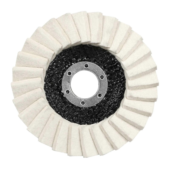 Disc de lustruit din lana, 125mm, flexibil, rezistent, set 1/2/3 bucati