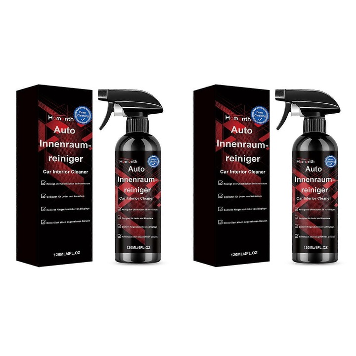 Autó belső tisztítószer 120ml, 2 db-os szett, többszínű