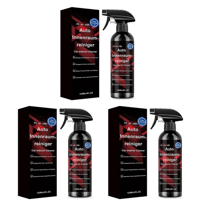 3 darabos autó belső tisztító szett, bőr, 120ml