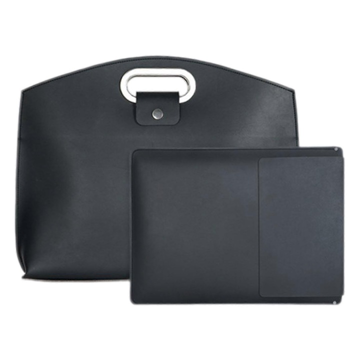 Női laptop táska szett 2 darabos, zöld bőr, 32x42cm és 35x26cm, vízálló