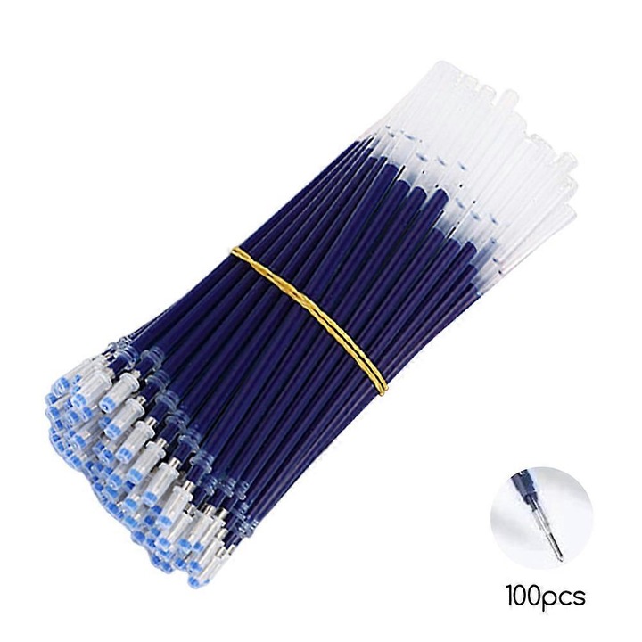 Mine gel 0.5mm, set 100 buc, negru rosu albastru