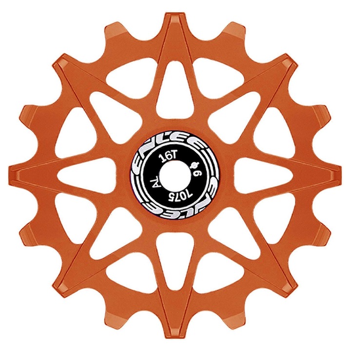 Roti ghidaj schimbator bicicleta, 16T, portocaliu, 67x8mm